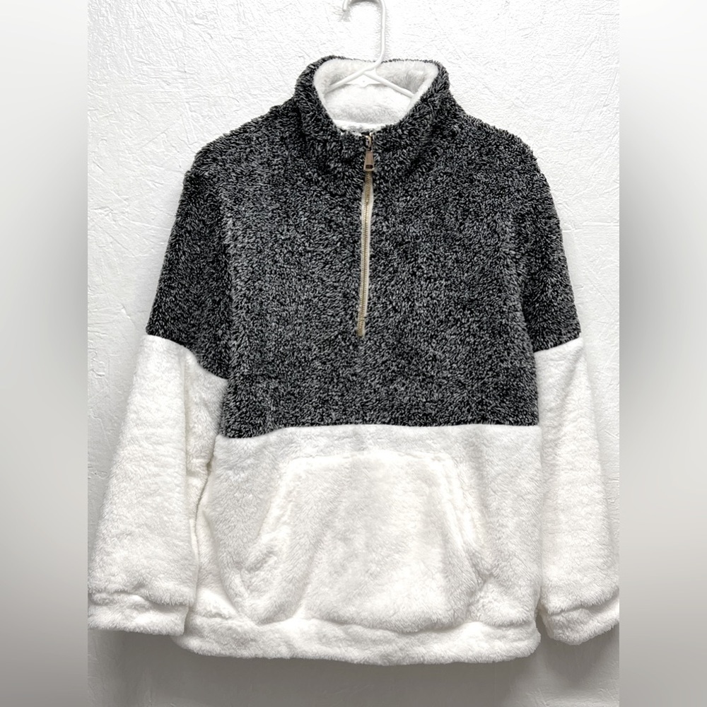 WOMEN Sherpa Pullover Quarter Zip
Long Sleeve Soft Fleece Pullover
Sweatshirt-M